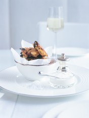 eggplant fritters with spiced yoghurt