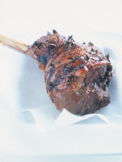 glazed garlic lamb leg