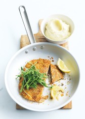 quinoa-crumbed schnitzels with prosciutto and sage