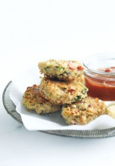 broccoli, bacon and quinoa fritters