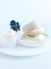 rosewater pavlovas with blueberries