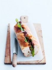 spicy lamb and caramelised onion baguette