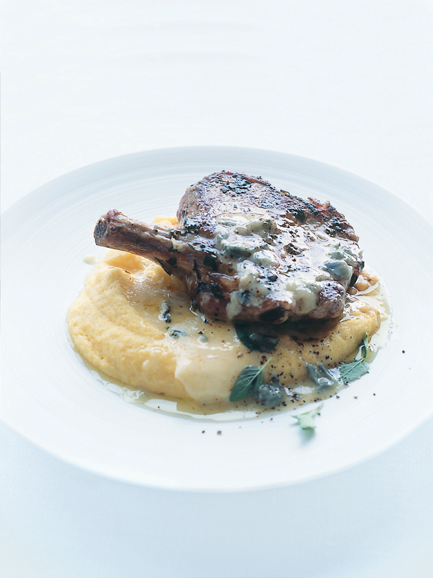 Pan Fried Veal With Soft Polenta And Blue Cheese Donna Hay