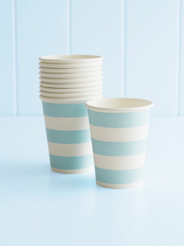paper cups – striped blue paper cups – striped blue