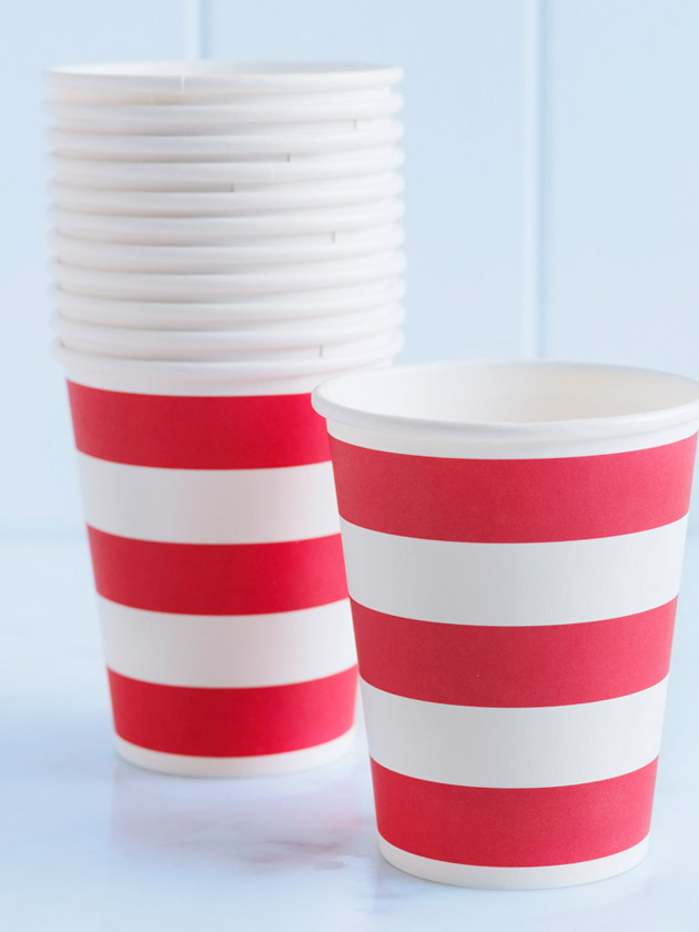 paper cups – striped red paper cups – striped red