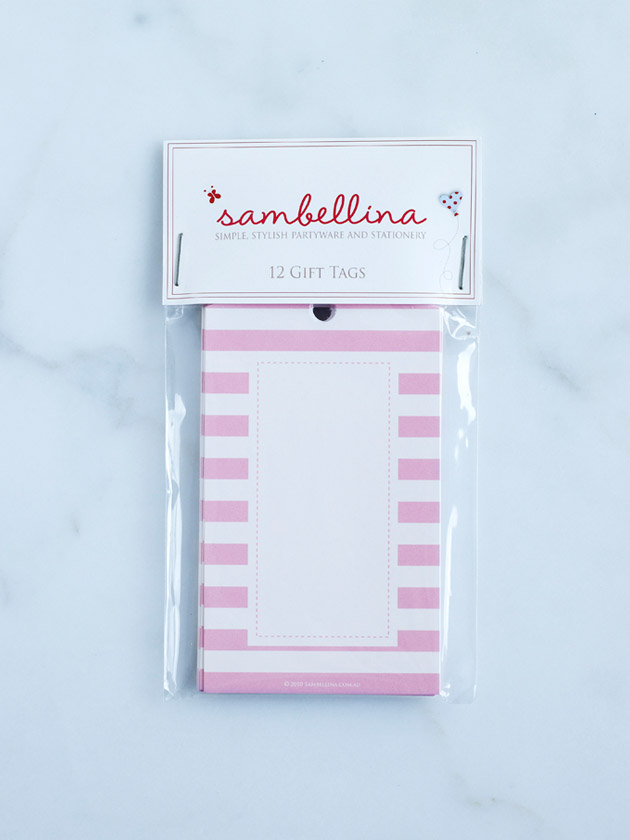 striped gift tags – pink striped gift tags – pink