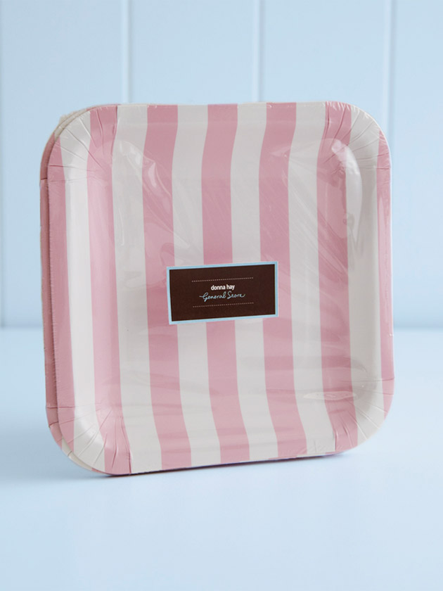 striped paper plates – pink striped paper plates – pink