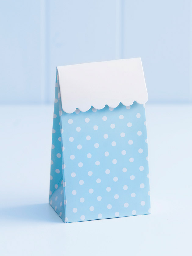 party treat boxes – blue polka party treat boxes – blue polka